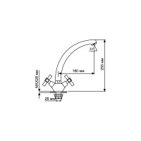 Смеситель для кухни mixline 1/2 керамика, высокий излив. без подводки ML09-032 522137