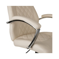 Кресло руководителя Helmi hl-e24 iсon, экокожа бежевая, хром 311365