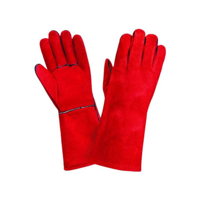 Спилковые пятипалые краги ATLASWELD ATLGLOVES RED