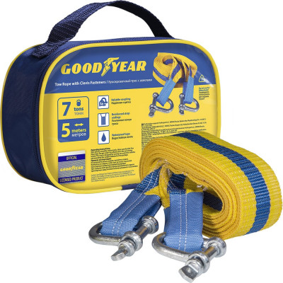Goodyear Трос буксировочный с шаклами 7 тонн, 5 метров GY004006