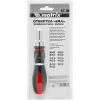 Реверсивная отвертка с набором бит MATRIX MASTER CrV, 11 шт. 11546