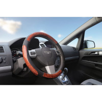 Оплетка на руль SENATOR Oregon нескользящая кожа, M, 38 см, дерево OPLS0403