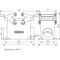 Корпус Emas, 2- боковых ввода, 10 полюсов, металлические скобы крепления EBM10GD27