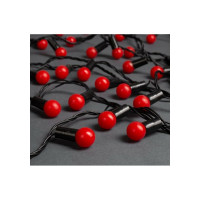 Гирлянда-нить Luazon DCR, IP44, шарики d 1.5 см, 20 м, Н.Т. LED-200, 8 режимов, красный 705954