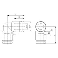 Фитинг L-образный пластик 10 мм CDC Pneumatics PUL 10N