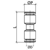 Фитинг прямой латунь никелированная 10 мм CDC Pneumatics BUC 10N