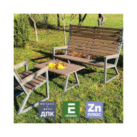 Уличный диван Уличные лестницы Патио из металла и ДПК, 100x150x65 см MP-DIVAN-PATIO