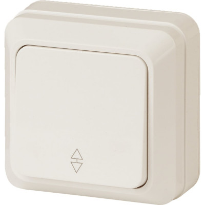 Переключатель Intro Quadro 10А-250В, IP20, открытая установка, Quadro, слоновая кость, Б0053751
