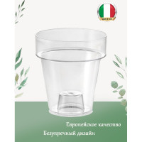 Горшок Teraplast PORTO диам. 16 см, высота 17.5 см, прозрачный 08083016024