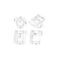 Мойка ALVEUS FORM MONARCH 30 ANTHRACITE-90 FI 510, 1X в комплекте с выпуском, без сифона 1078583