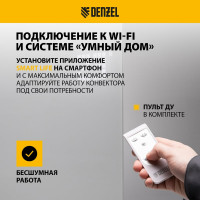 Электрический конвектор Denzel optiprime-1000, wi-fi, тачскрин, цифровой термостат, 1000 вт 98121