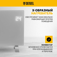 Электрический конвектор Denzel optiprime-1500, wi-fi, тачскрин, цифровой термостат, 1500 вт 98122