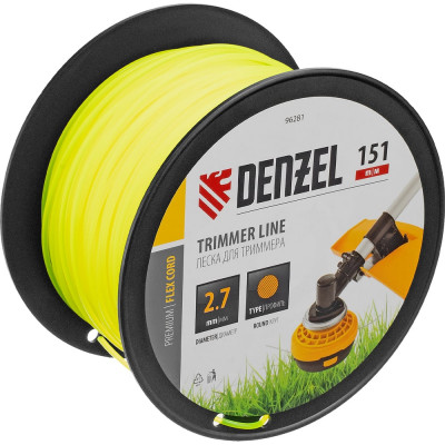 Леска FLEX CORD круглая 2.7 мм, 151 м, на DIN катушке для триммера Denzel 96281