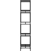 Стеллаж GreenWeen CUBIC-4, черный каркас, полки тонированное стекло, 1965x400x400 GW-CUBIC-4-B-G
