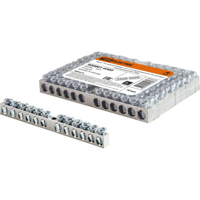 Нулевая шина "n" TDM ELECTRIC 6x9мм 12/1 (12 групп/крепеж по центру) никелированная SQ0801-0305