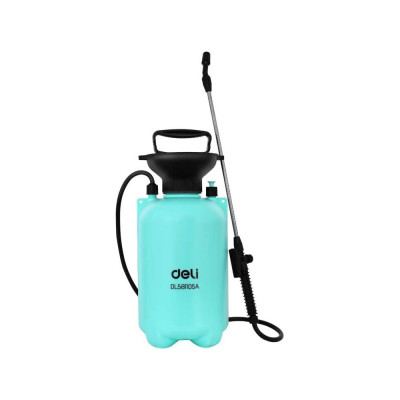 Опрыскиватель садовый помповый DELI 5 л, регулируемый разбрызгиватель, шланг 1.2 м, ремень для переноски DL581105A 133669