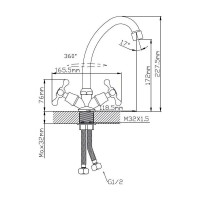 Смеситель для кухни Potato с высоким изливом, с гайкой P4965