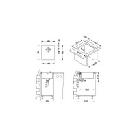 Мойка ALVEUS QUADRIX 20 BRS-90 390х450х200 мм, в комплекте с сифоном 1102384 1102603