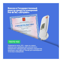 Термометр с убирающимся зондом Testo 103 с поверкой 0560 0103П