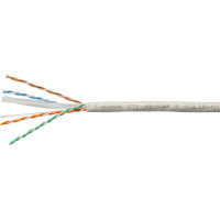 Кабель витая пара UTP (U/UTP) Cabeus категория 6, 4 пары (23 AWG), одножильный, LSZH нг(А)-HF, серый (305 м) UTP-4P-Cat.6-SOLID-LSZH-GY