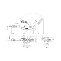 Зажим плунжерный с горизонтальным кронштейном KUKAMET, усилие 459 кг 521-4-Q18