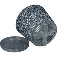 Горшок для цветов IDILAND Stone Flower диаметр 200 мм, 4 л с прикорневым поливом с декором серый 221607035/01