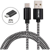 Кабель USB-microUSB Carline тканевая оплетка,1 метр, 2.1 Ампера CAB03121