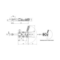 Механический плунжерный зажим с кронштейном KUKAMET, усилие 155 кг 535-3-Q12-R