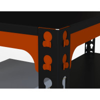 Металлический стол ООО Металекс Metalex 750x1000x400 + перфопанель с комплектом аксессуаров (оранжево-чёрный) SMMOPRIA751040