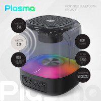 Акустическая система QUMO Plasma ВТ 0082, объемное звучание, RGB подсветка отключаемая , USB+MicroSD+Jack 3,5мм + Блютуз 42085