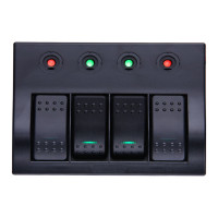 Панель бортового питания Skipper 4 переключателя, индикация SK-BP4S/P