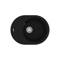 Мойка кухонная из кварцгранита Lemark LACHA 620 антрацит, комплектация: крепеж, сливная арматура с переливом в комплекте 9910049