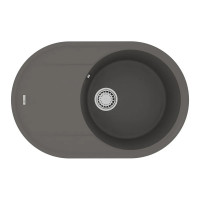 Мойка кухонная из кварцгранита Lemark LACHA 760 серый шёлк, комплектация: крепеж, сливная арматура с переливом в комплекте 9910059