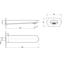 Наполнитель для ванны встраиваемый Lemark, 169 мм, для LM3922C, хром LM3981C