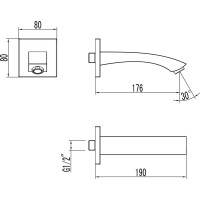 Наполнитель для ванны встраиваемый Lemark, 176 мм, для LM4522C, LM7842C, хром LM4581C
