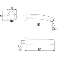 Наполнитель для ванны встраиваемый Lemark, 180 мм, для LM3522C, хром LM3581C