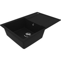 Мойка кухонная из кварцгранита Lemark IMANDRA 760 цвет: антрацит, комплектация: крепеж, сливная арматура с переливом арт. 9910025