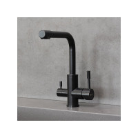 Смеситель для кухни Lemark Эксперт с подключением к фильтру питьевой воды, черный LM5061BL