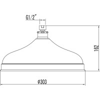 Верхняя душевая лейка Lemark Ø303 мм, для серии Брава, золото LM9830G