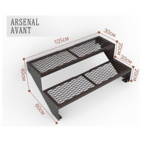Крыльцо к дому АрсеналЪ 2 ступени ПВЛ (уличная лестница, приступок) серия ARSENAL AVANT мод. AR18V3428H9-06