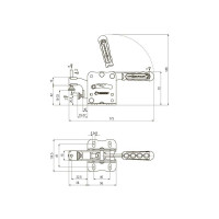 Прижим механический горизонтальный торцевой KUKAMET, усилие 102 кг 711-1