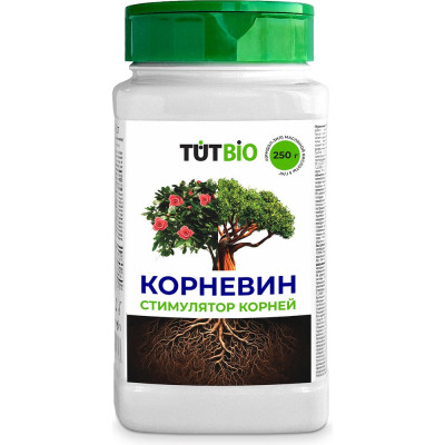 TUT Стимулятор корнеобразования КОРНЕВИН 250г банка с крышкой сито ТУТ БИО 139839