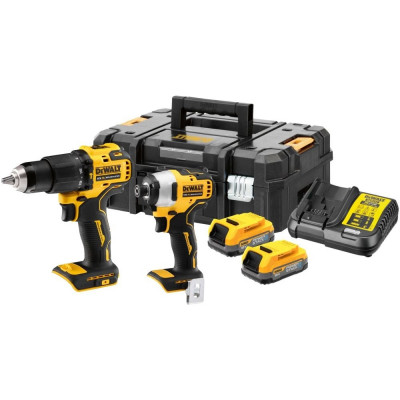 DEWALT Набор аккумуляторный , 18 В: ударная дрель-шуруповерт DCD709 и ударный шуруповерт DCF809, с 2 АКБ 1.7 Ач и ЗУ, в кейсе TSTAK, DCK2062E2T DCK2062E2T-QW