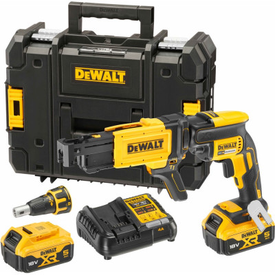 Dewalt Аккумуляторный ленточный шуруповерт DCF620P2K, 18 В, 30 Нм, 4400 об/мин, с 2 АКБ 5 Ач и ЗУ, в кейсе TSTAK () DCF620P2K-QW