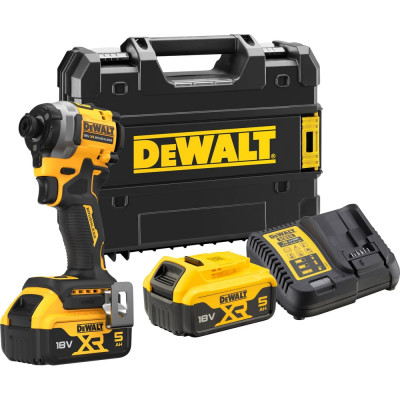 Dewalt Аккумуляторный шуруповерт DCF850P2T, 18 В, 206.2 Нм, 3800 уд/мин, с 2 АКБ 5 Ач и ЗУ, в кейсе TSTAK () DCF850P2T-QW