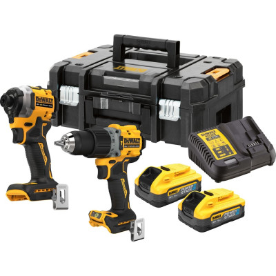 Dewalt Набор аккумуляторный DCK2050H2T, 18 В: дрель-шуруповерт DCD805 + шуруповерт DCF850, с 2 АКБ 5 Ач и ЗУ, в кейсе TSTAK DCK2050H2T-QW