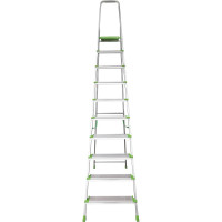 Алюминиевая стремянка Новая Высота PRO 10 ступеней, 2К башмаки, Max нагр. 180 кг, 2117110