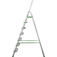 Алюминиевая стремянка Новая Высота PRO 1х7 ступеней, Max нагр. 180 кг, 2К башмаки, 2117107