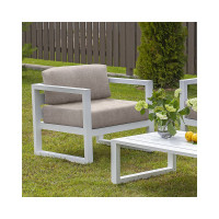 Уличное кресло GreenWeen CAPRI белый алюминий, светло-серый велюр GW-AL-CAPRI-CH-800W