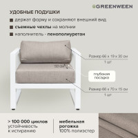 Уличное кресло GreenWeen CAPRI белый алюминий, светло-серый велюр GW-AL-CAPRI-CH-800W